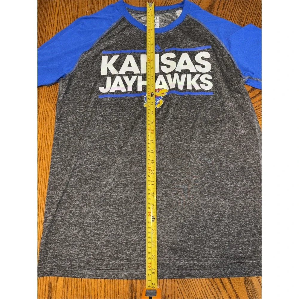 Adidas Mens Blue/Gray Short Sleeve Kansas Jayhawks Ultimate Tee Size Large